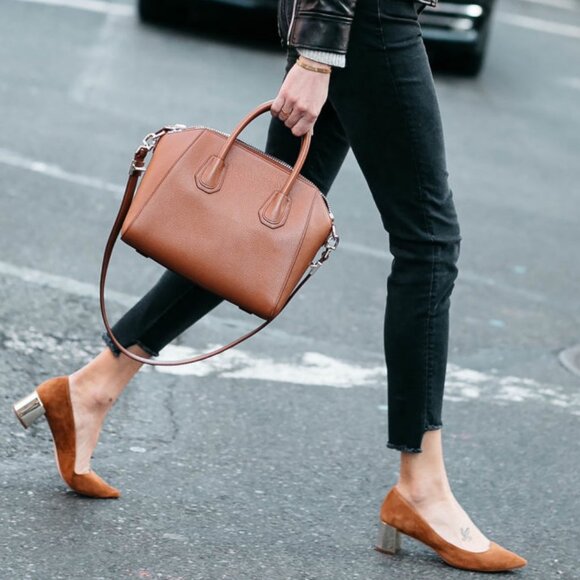 Ann Taylor Bette Suede Block Heel Pumps In Cognac, 7.5 - Picture 2 of 15